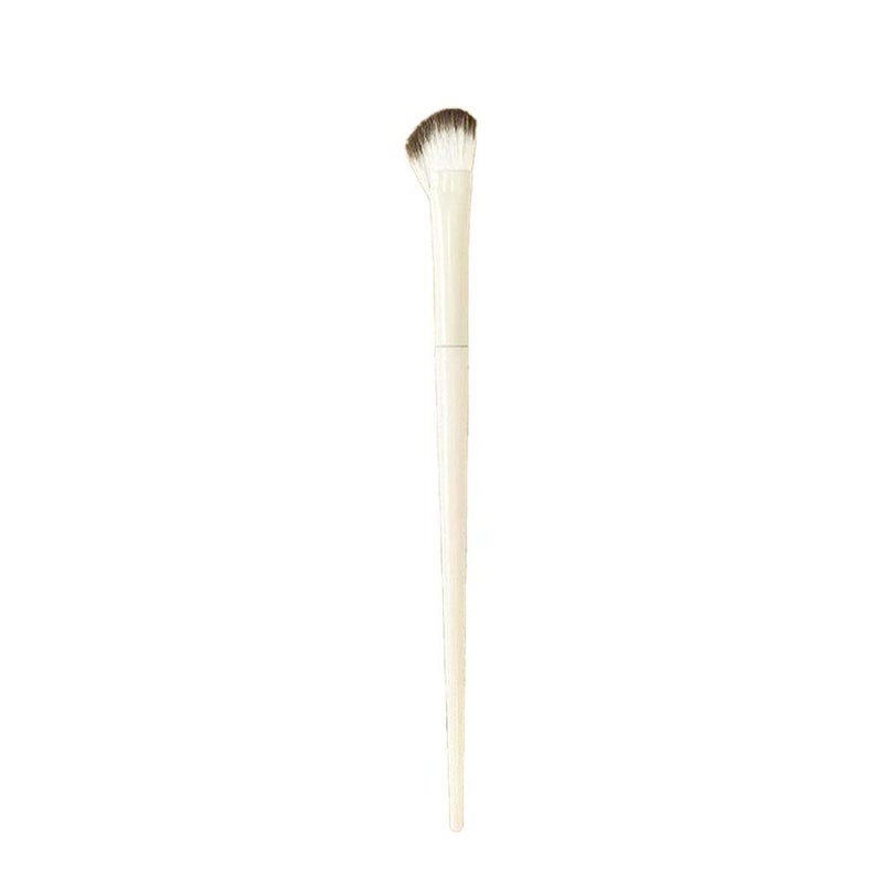 Half-fan shaped nose shadow brush, angled tip, nose wing blending, highlighting, contouring, and shading brush, animal hair sickle makeup brush.
